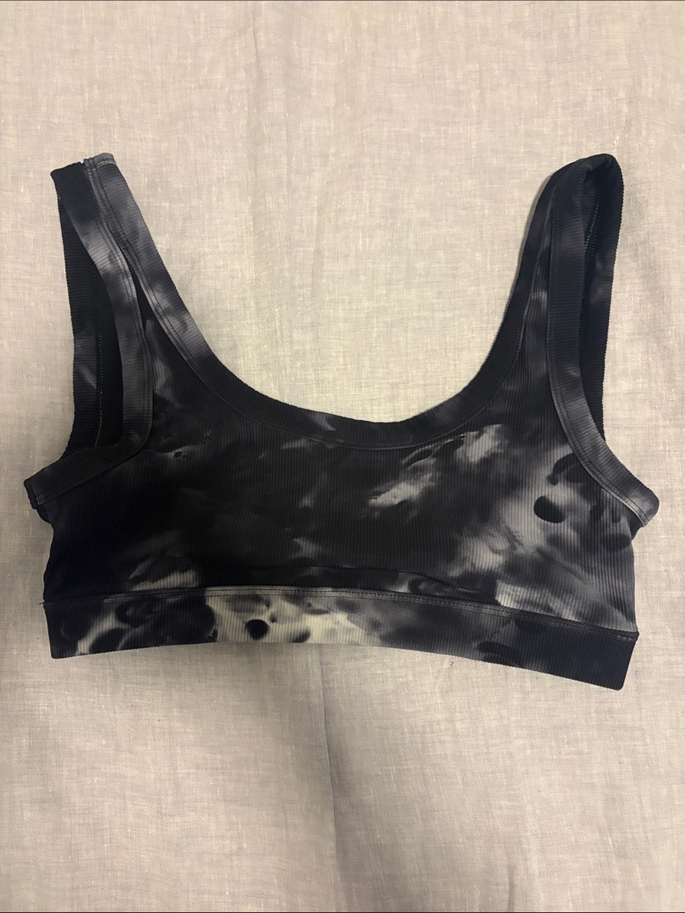 Glyder Black and White Tie-Dye Sports Bra